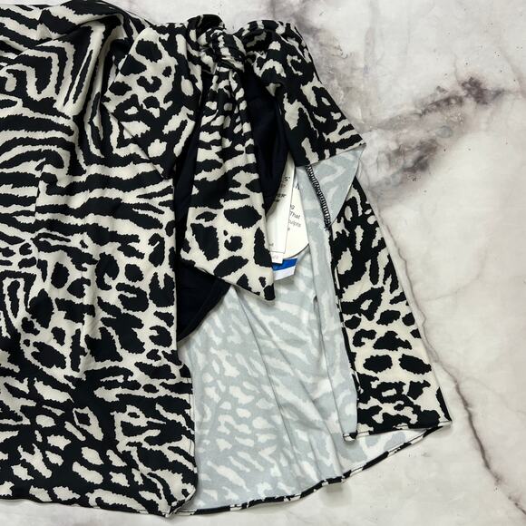 Coco Reed Contours Sarong Skirt Bikini Bottom Size XL Black Animal Print New - Picture 3 of 7